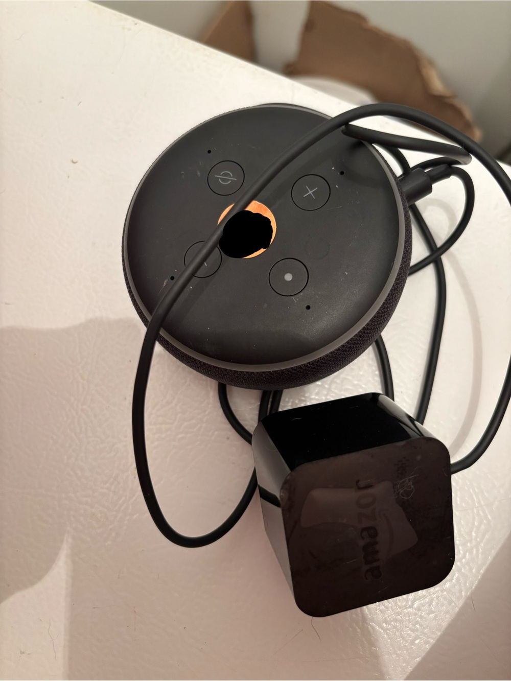 Amazon Black Echo Dot Smart Speaker with Power Adapter